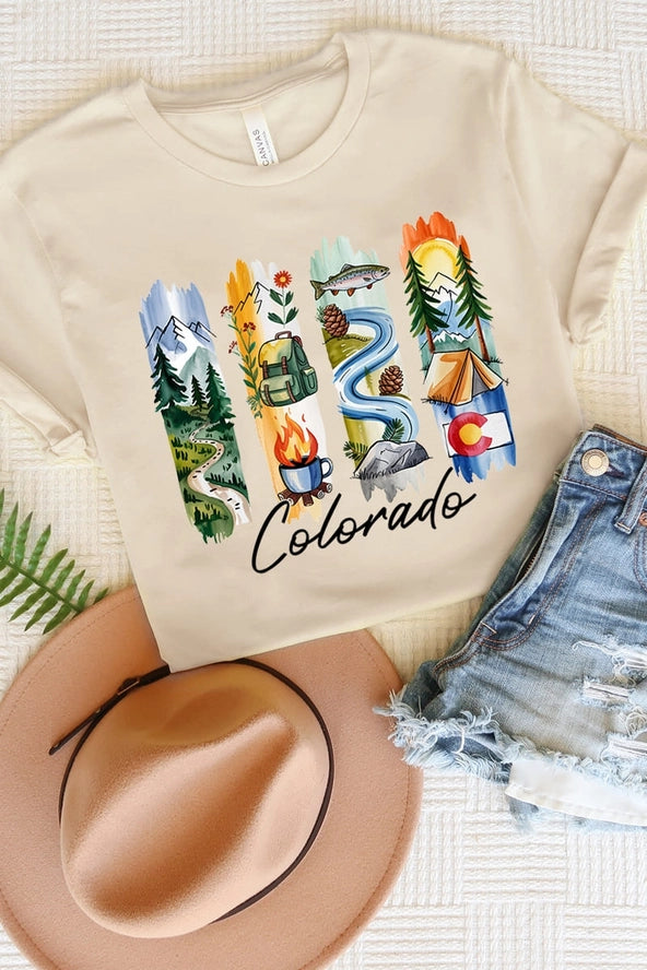 Colorado State Brushstroke Graphic Tee