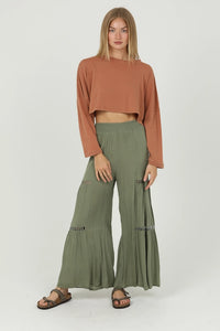 Wide Leg Lace Inset Pants