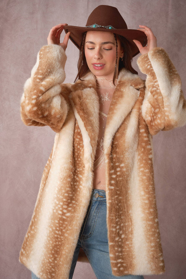 Winter Woodland Faux Fur Coat