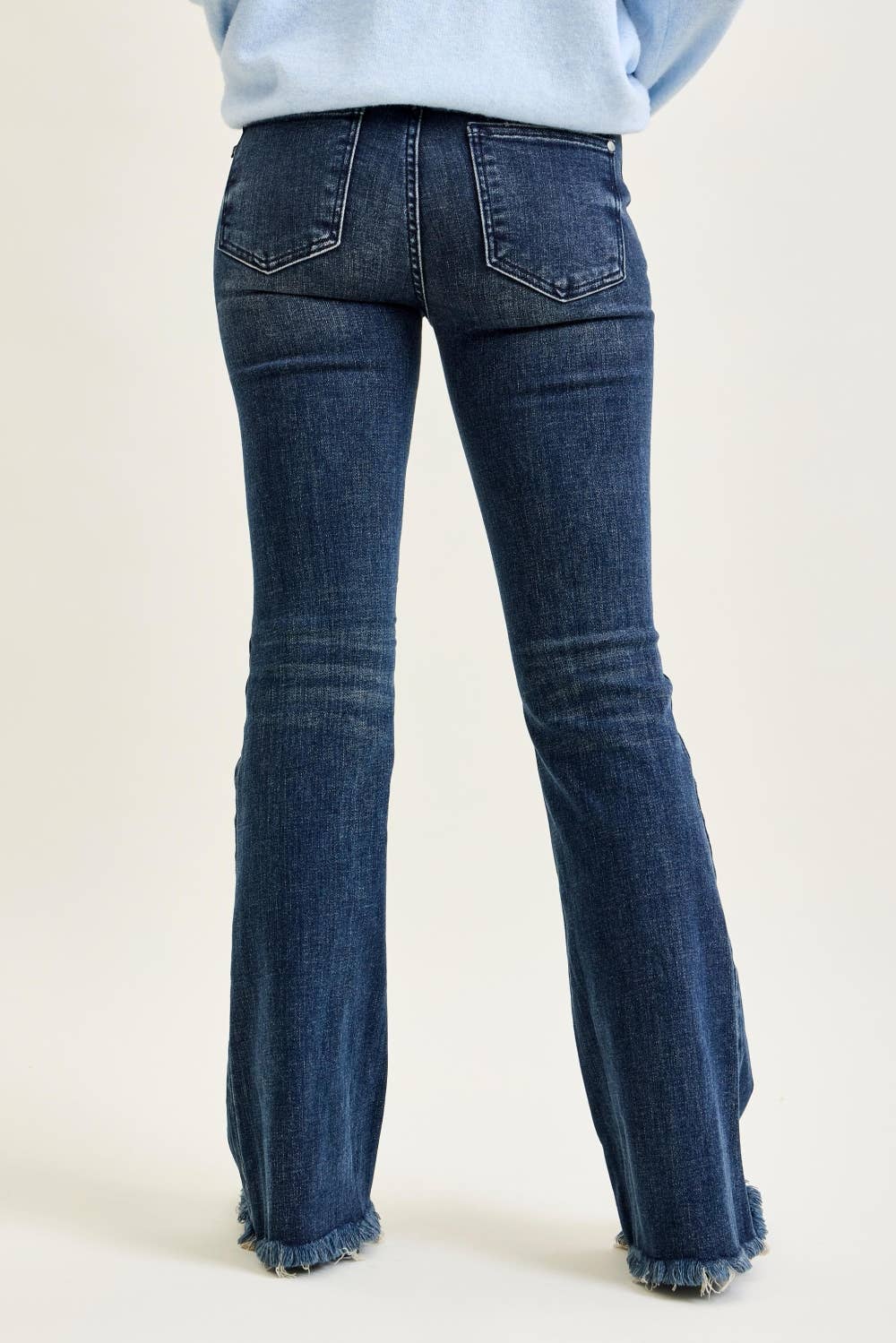 Judy Blue MR Flare Destroy & Fray Hem Jeans