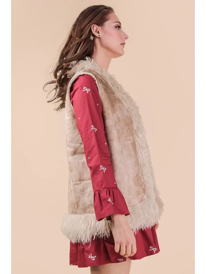 Sherpa Suede Boho Vest