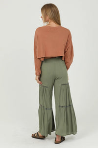 Wide Leg Lace Inset Pants