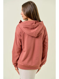Kaylie Half Zip Hoodie in Rust