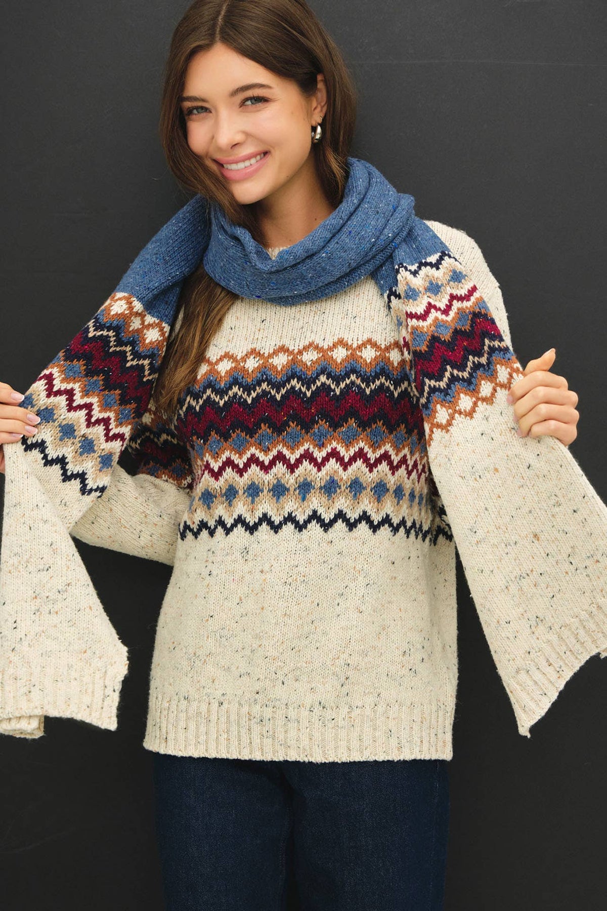COMO FAIR ISLE MID BLOCK SWEATER