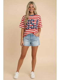 USA 250th Anniversary Commemorative Oversized Stripe Tee
