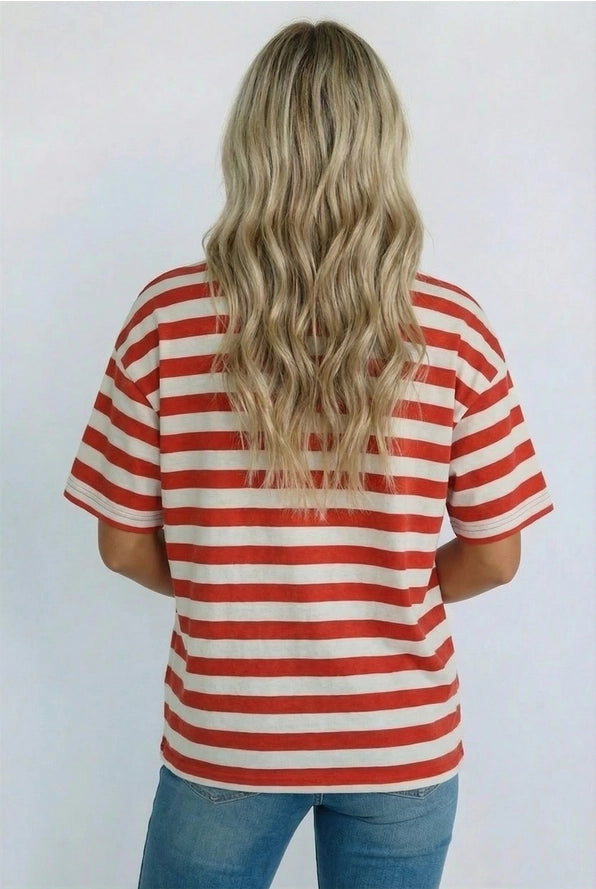 USA 250th Anniversary Commemorative Oversized Stripe Tee
