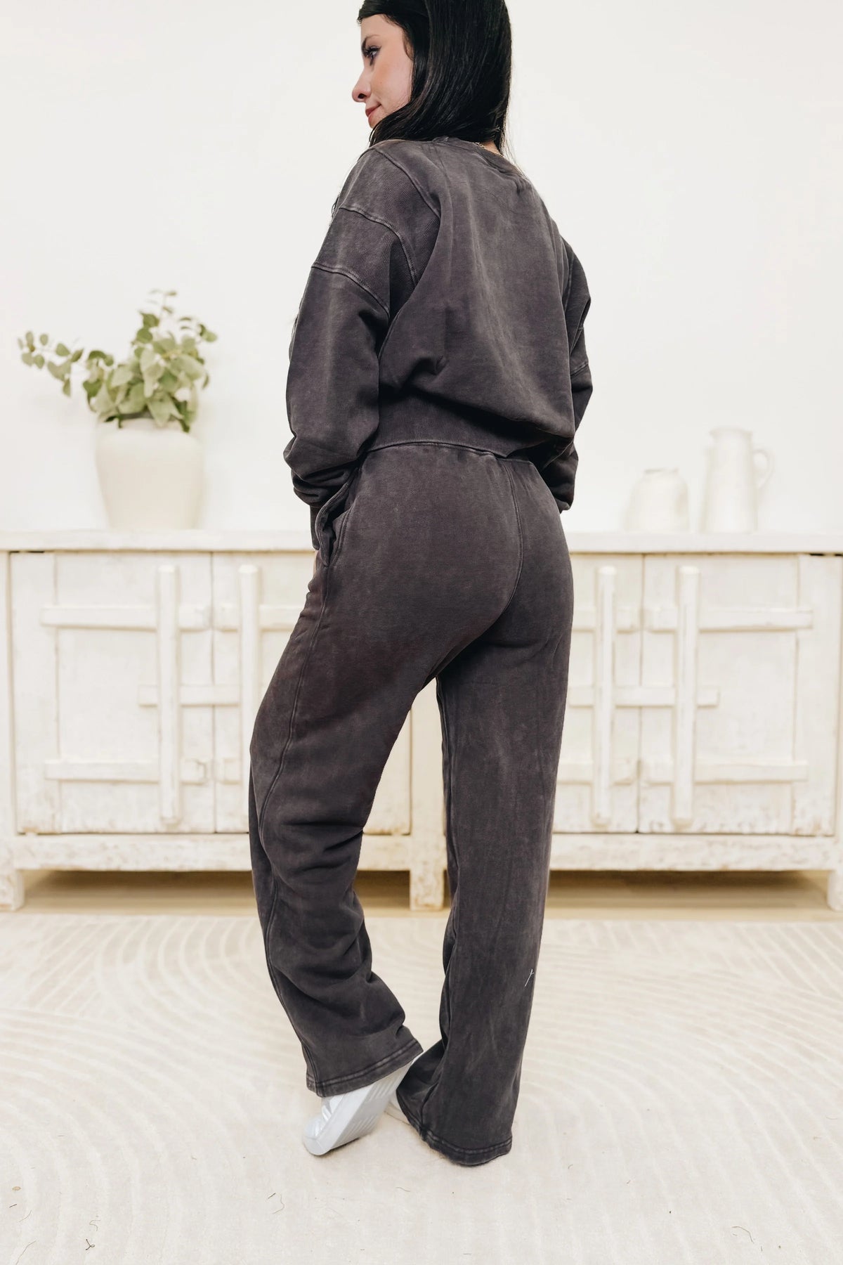 Mineral Wash Wide Leg Pant