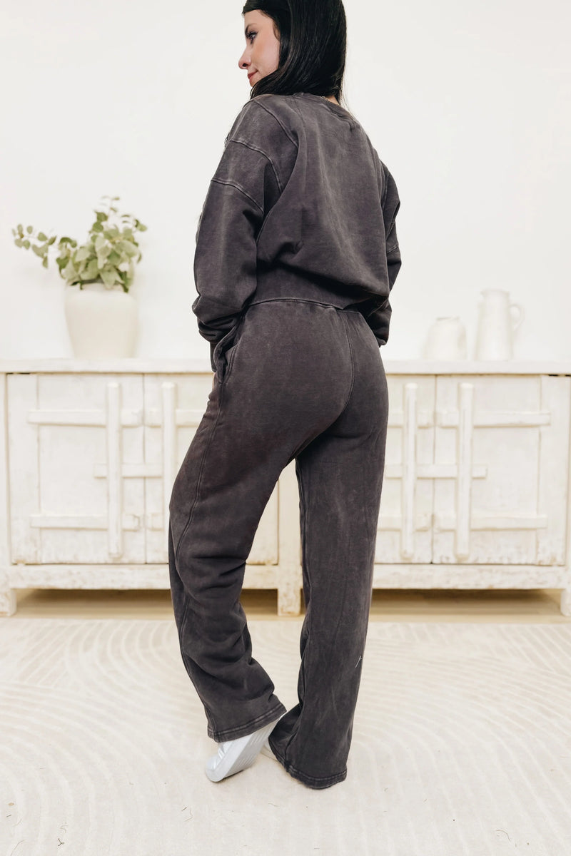 Mineral Wash Wide Leg Pant