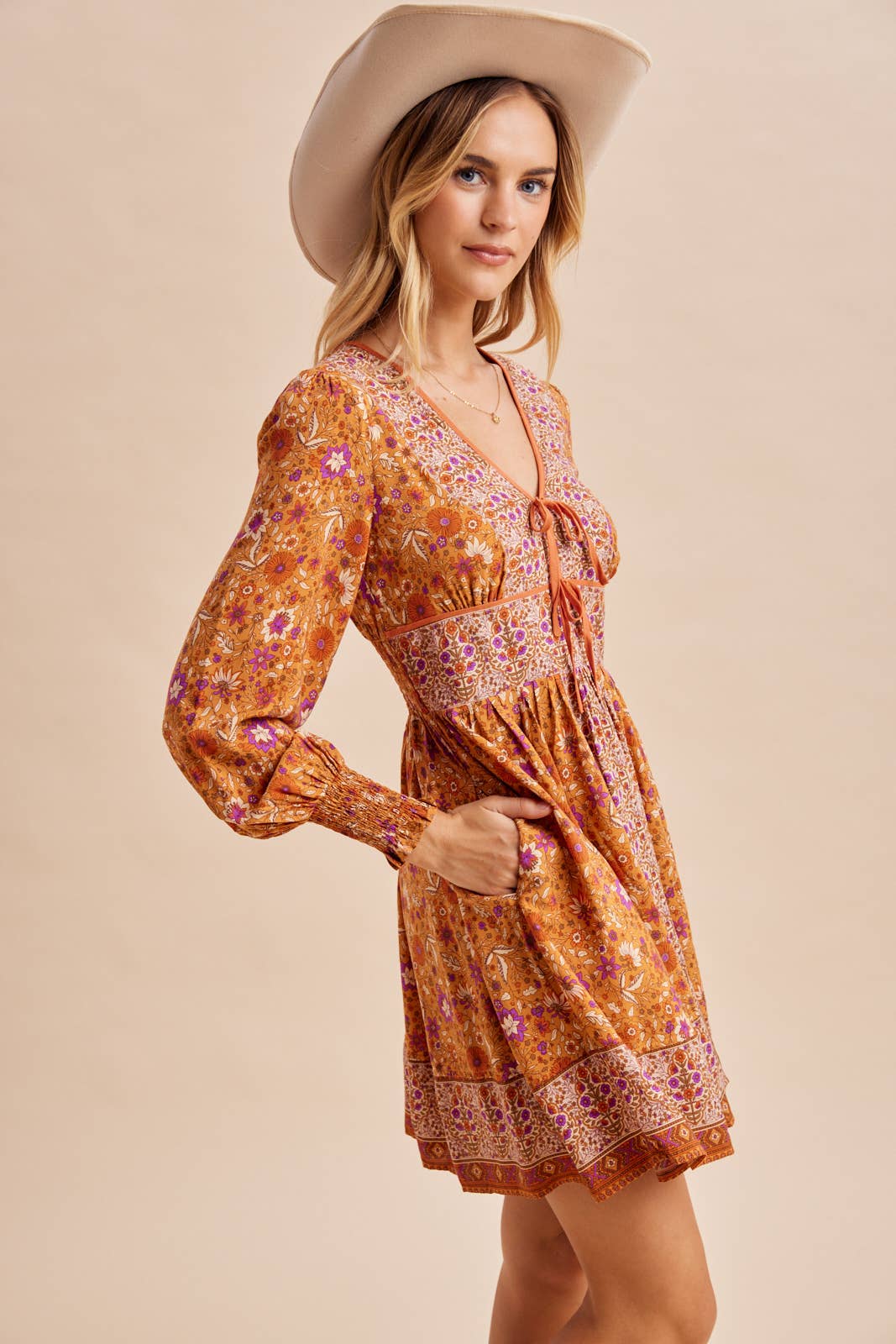Long Sleeve Fall Boho Dress