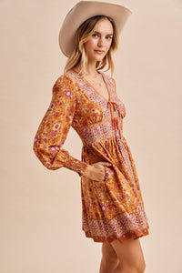 Long Sleeve Fall Boho Dress