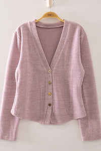 Soft Ribbed V-Neck Cardigan