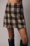 Timeless Plaid Slit Mini Skirt