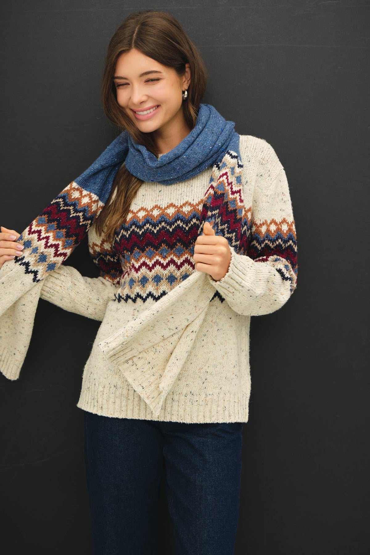 COMO FAIR ISLE MID BLOCK SCARF