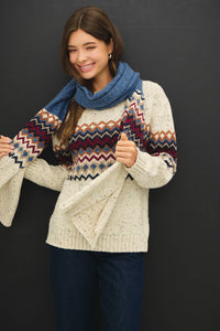 COMO FAIR ISLE MID BLOCK SCARF