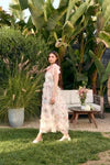 Juliette Smocked Pink Floral Midi Dress with Ruffled Mesh