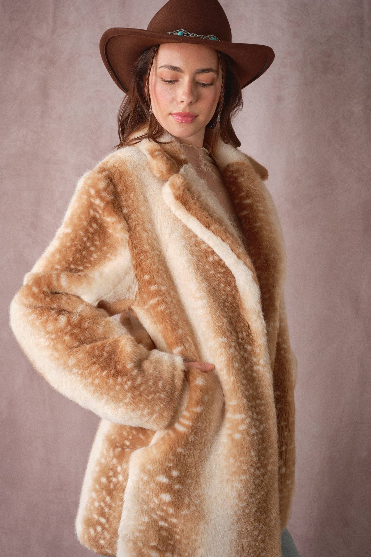 Winter Woodland Faux Fur Coat