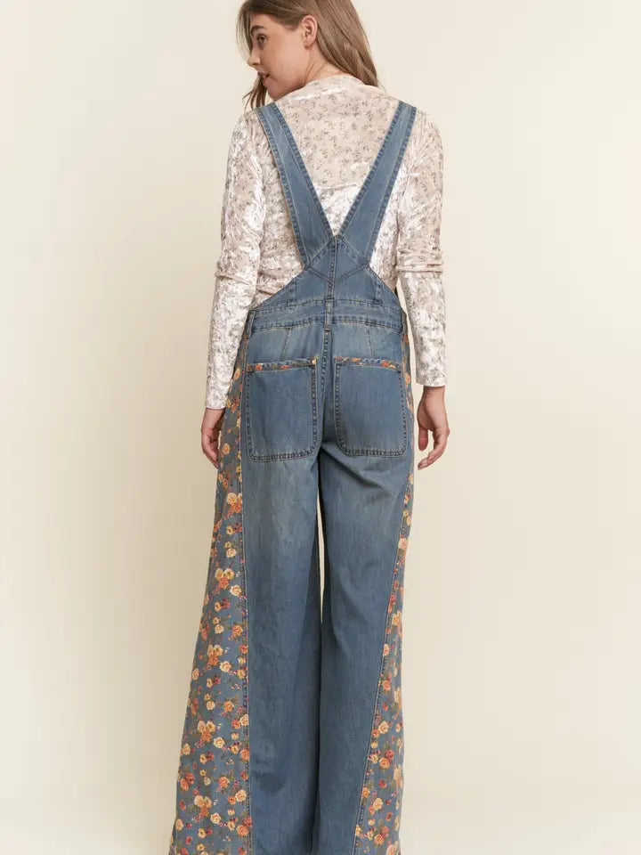 Laurel's Floral Denim Overalls