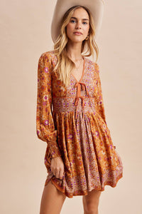 Long Sleeve Fall Boho Dress