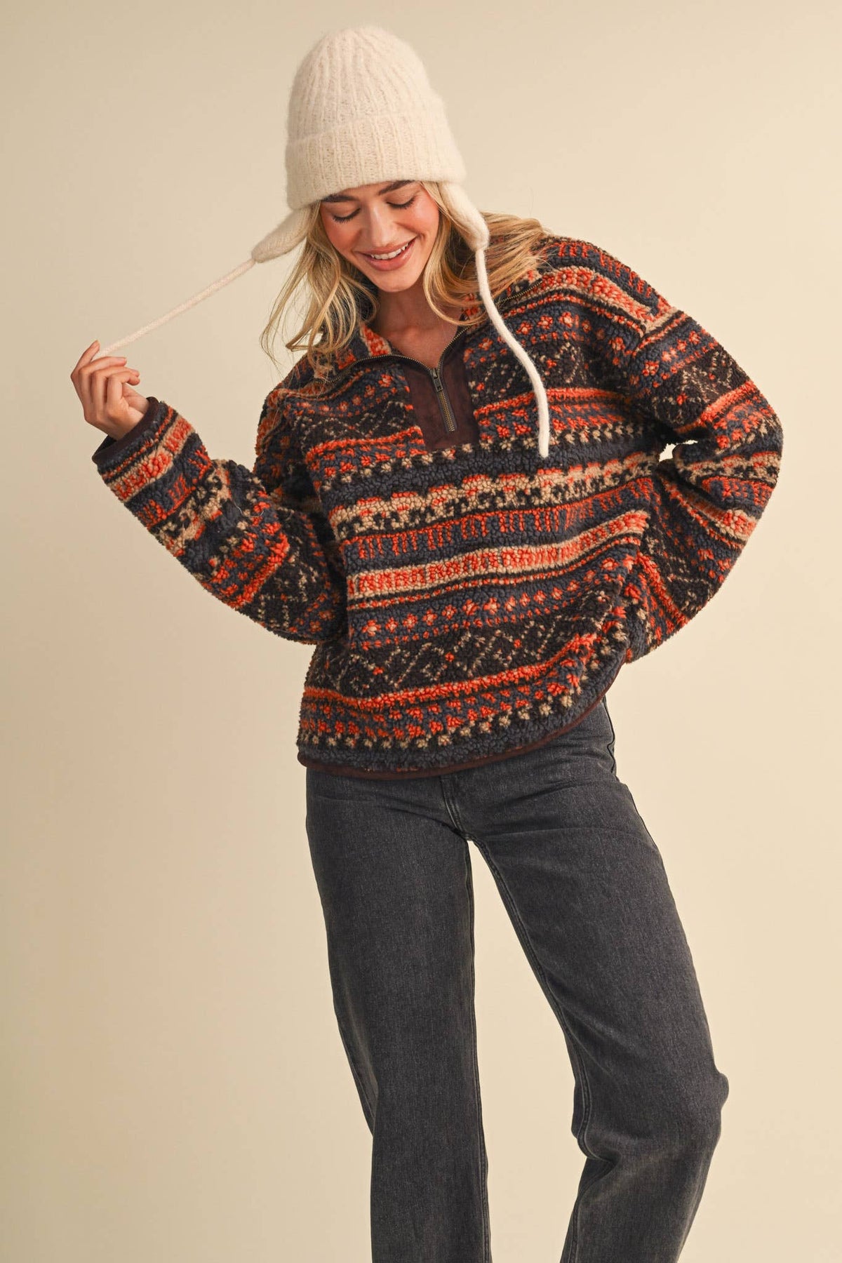 Sherpa Aztec Half Zip Pullover
