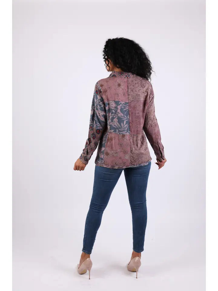 Celeste Vintage Mixed Print Shirt