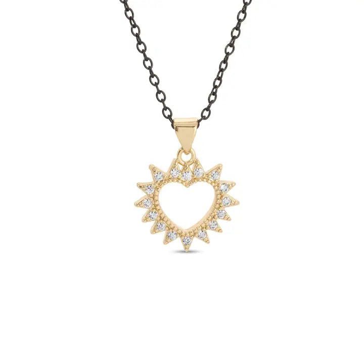 Two Tone Heart Necklace