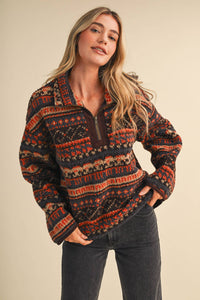 Sherpa Aztec Half Zip Pullover