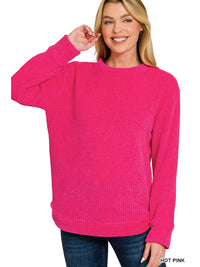Waffle Round Neck Sweater