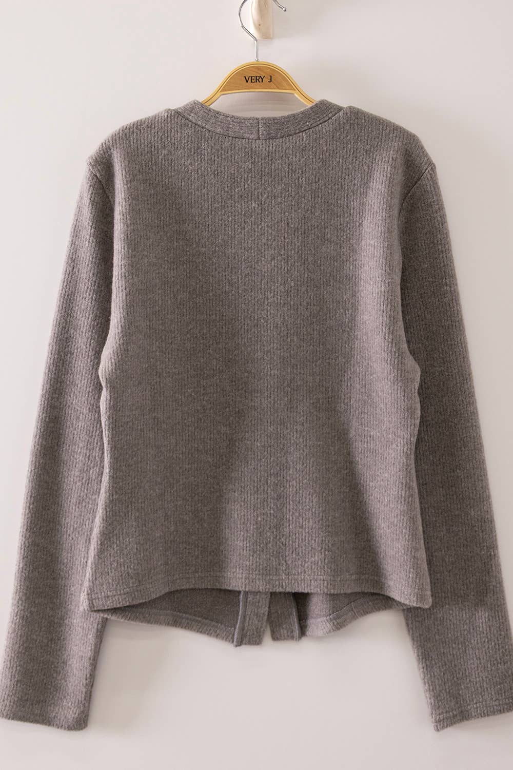 Soft Ribbed V-Neck Cardigan