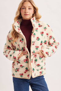 Wildflower Woods Floral Sherpa Fleece Jacket