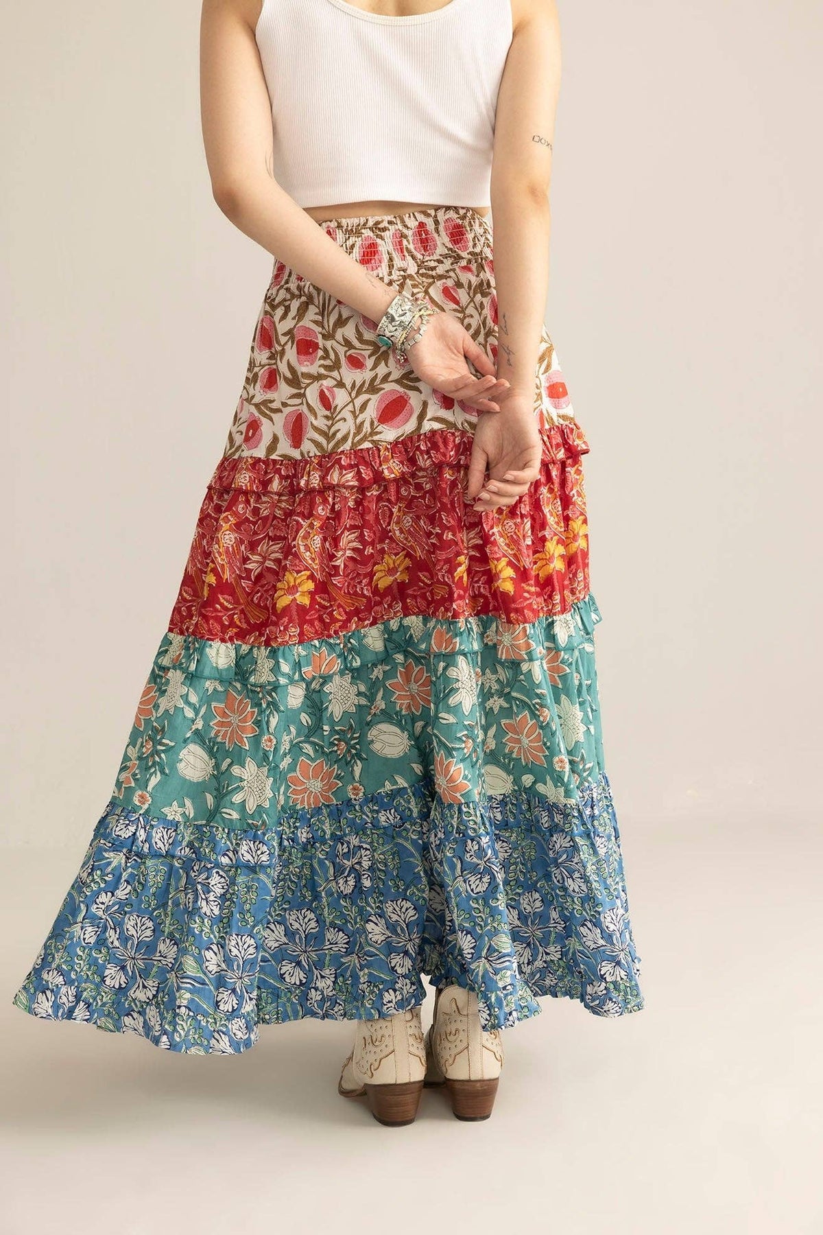Patchplay Skirt in Poppy Bloom