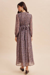 Lace Trim Floral Maxi Dress