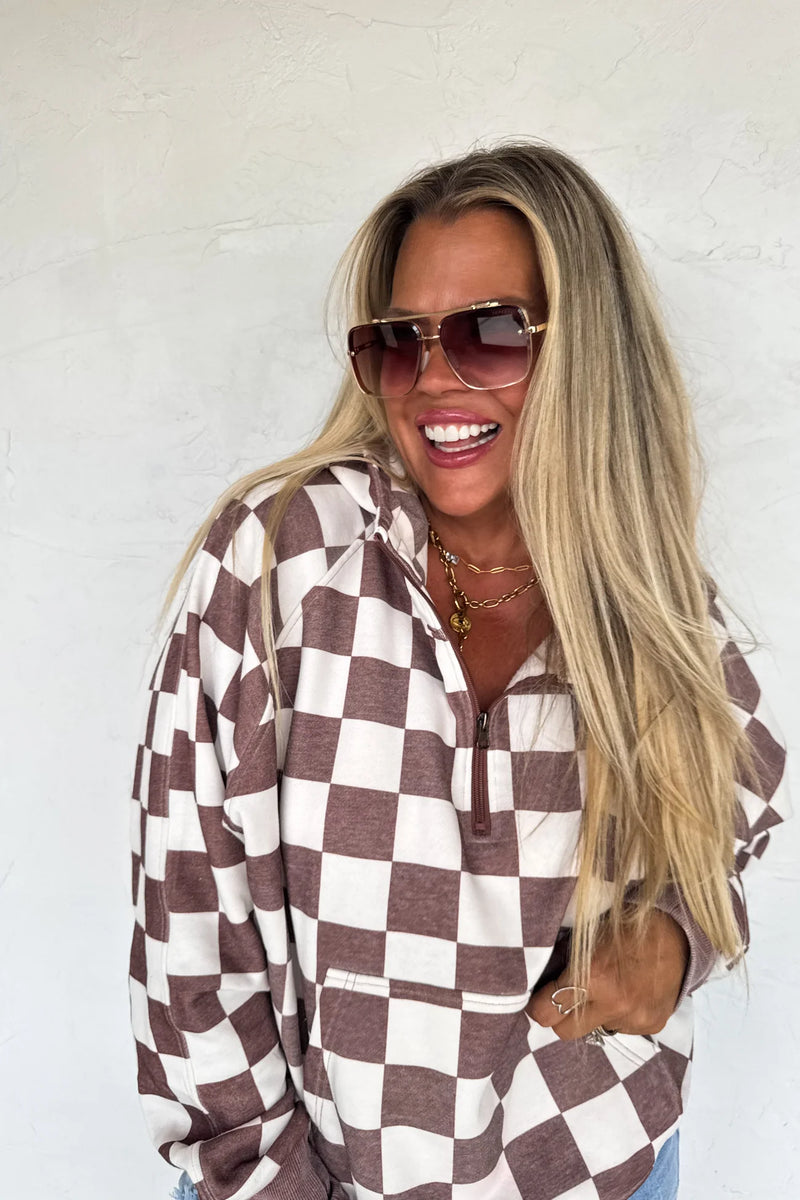 Easy Does It Checker Hoodie