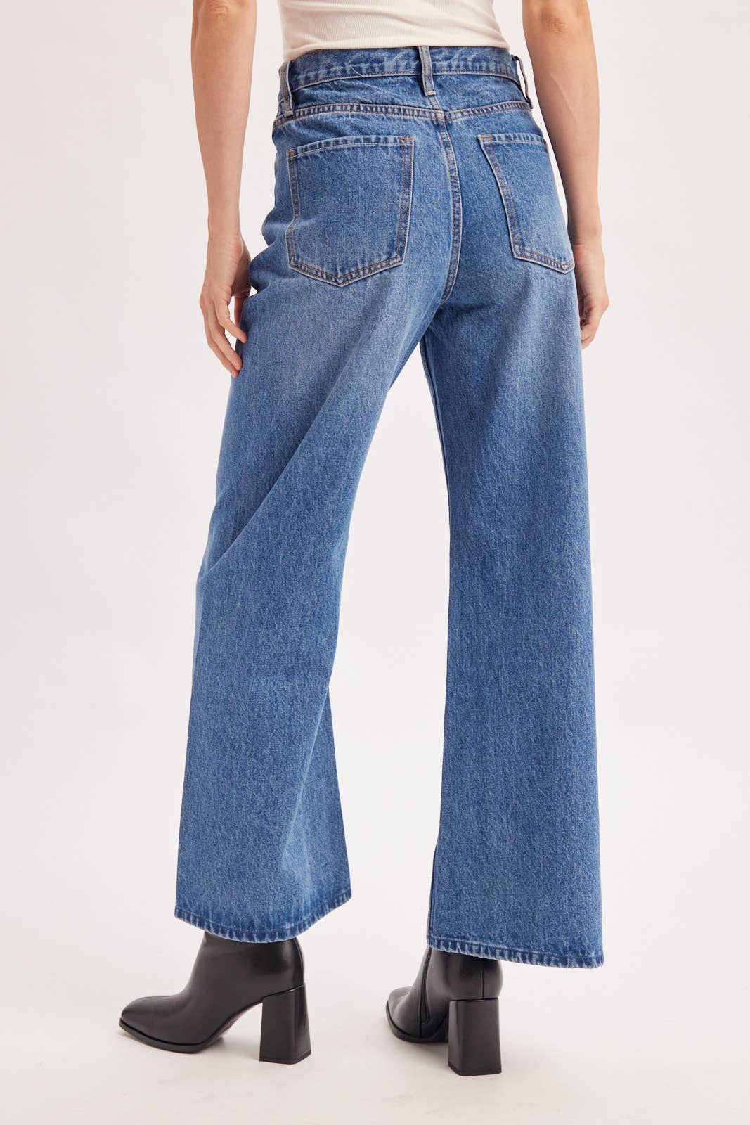 Vintage High Waisted Seam Front Wide Leg Trouser