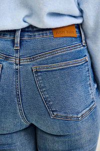 Judy Blue PEGGY Ankle Straight Break Through Blue Jeans