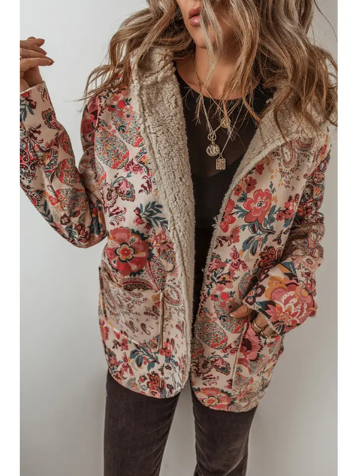 Vintage Paisley Sherpa Jacket
