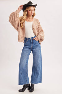 Vintage High Waisted Seam Front Wide Leg Trouser