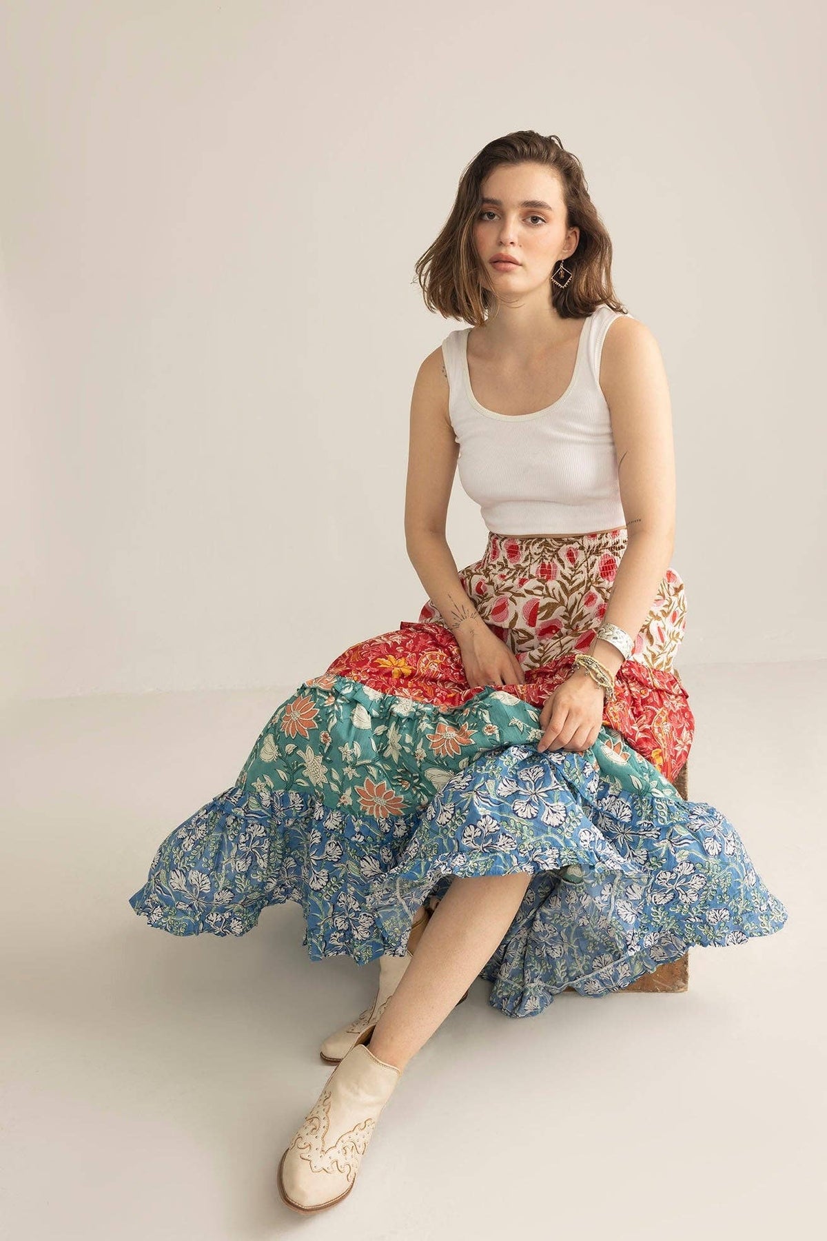 Patchplay Skirt in Poppy Bloom