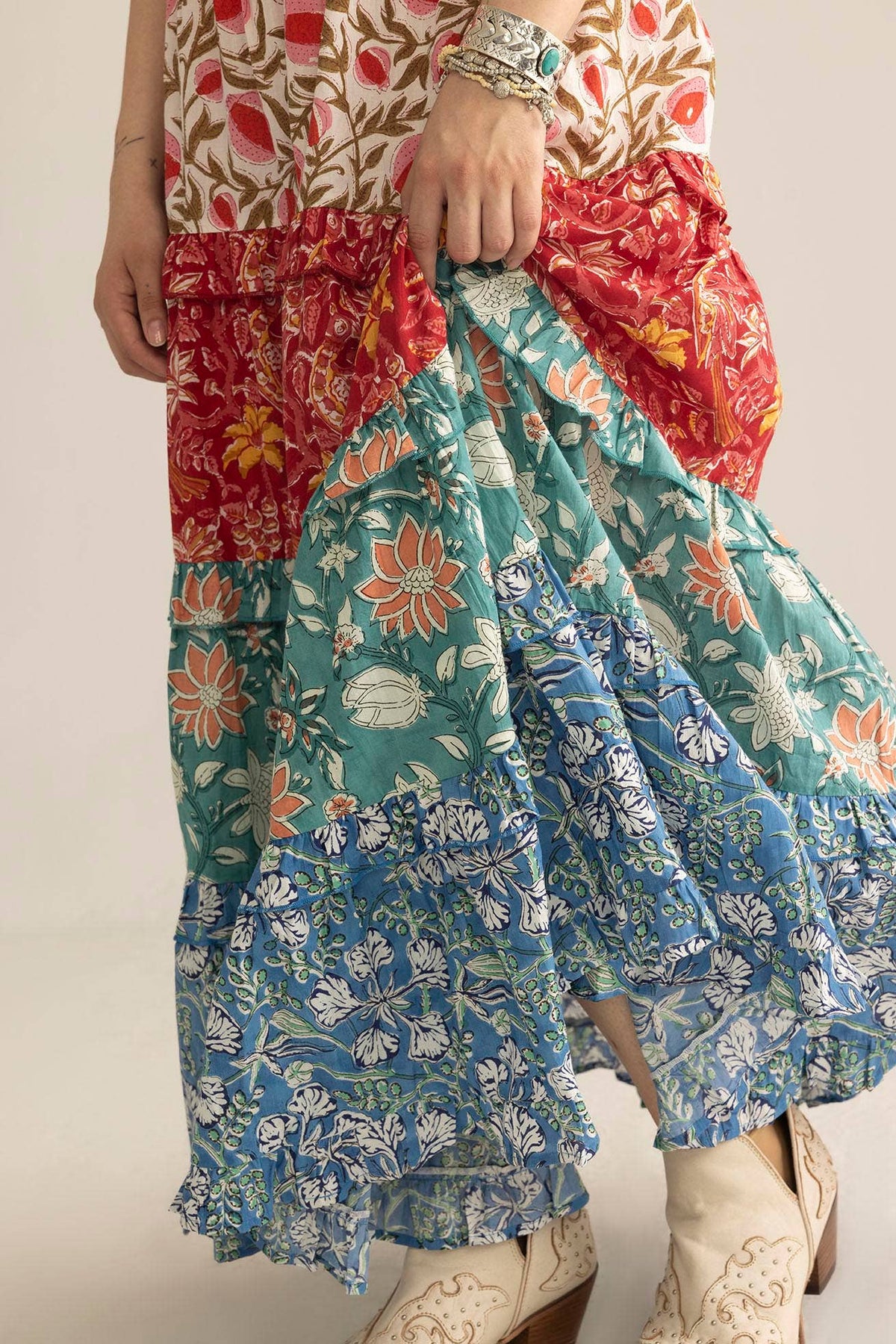 Patchplay Skirt in Poppy Bloom