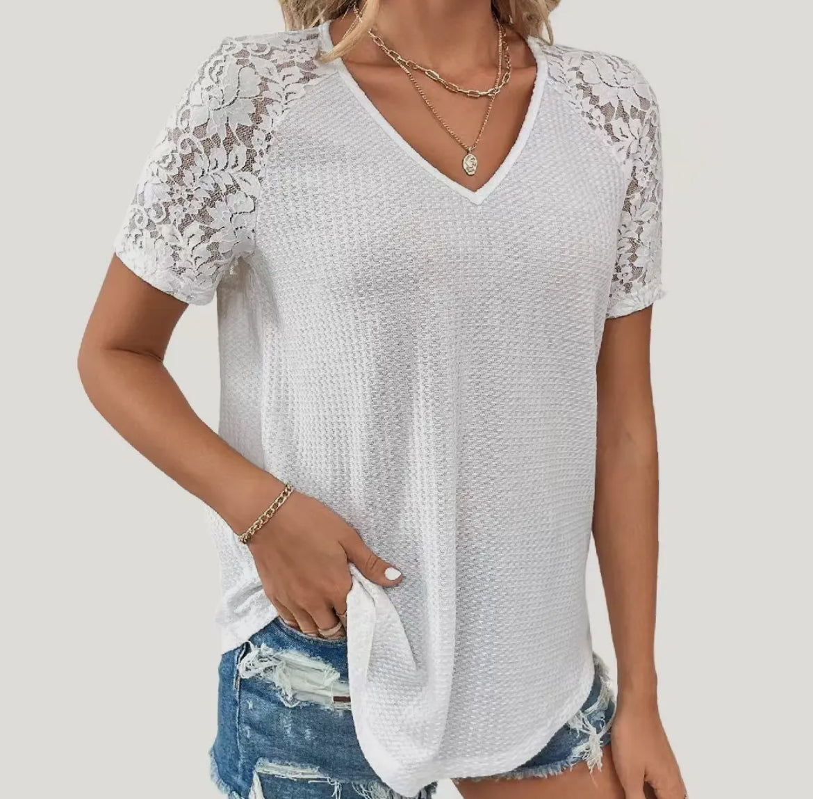 Amara’s Knit Lace Top