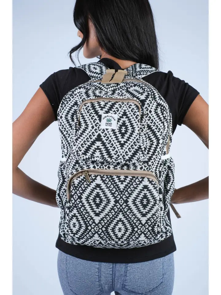 Monochrome Tribal Hemp Backpack