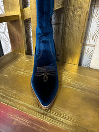 Corkys Unforgettable Teal Velvet Boot