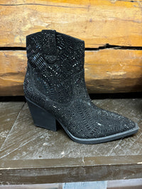 Very G Maze Black Rhinestone Boot