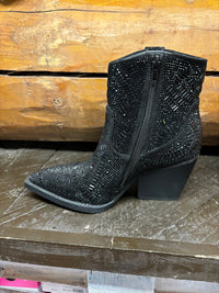 Very G Maze Black Rhinestone Boot