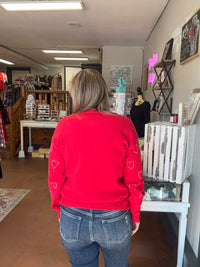 Rhinestone Sparkle Heart Sweater