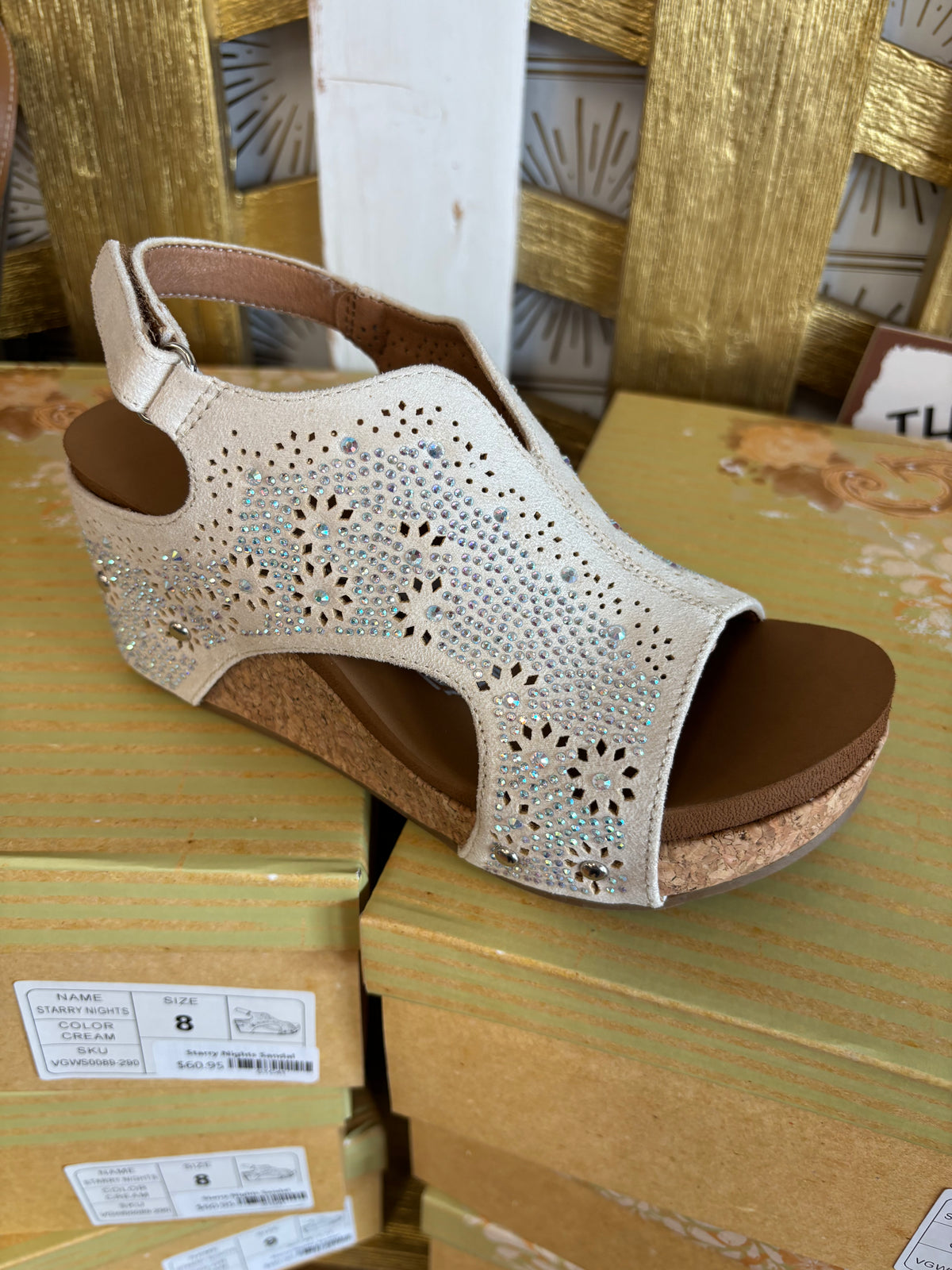 Very G Starry Nights Cream Wedge Sandal