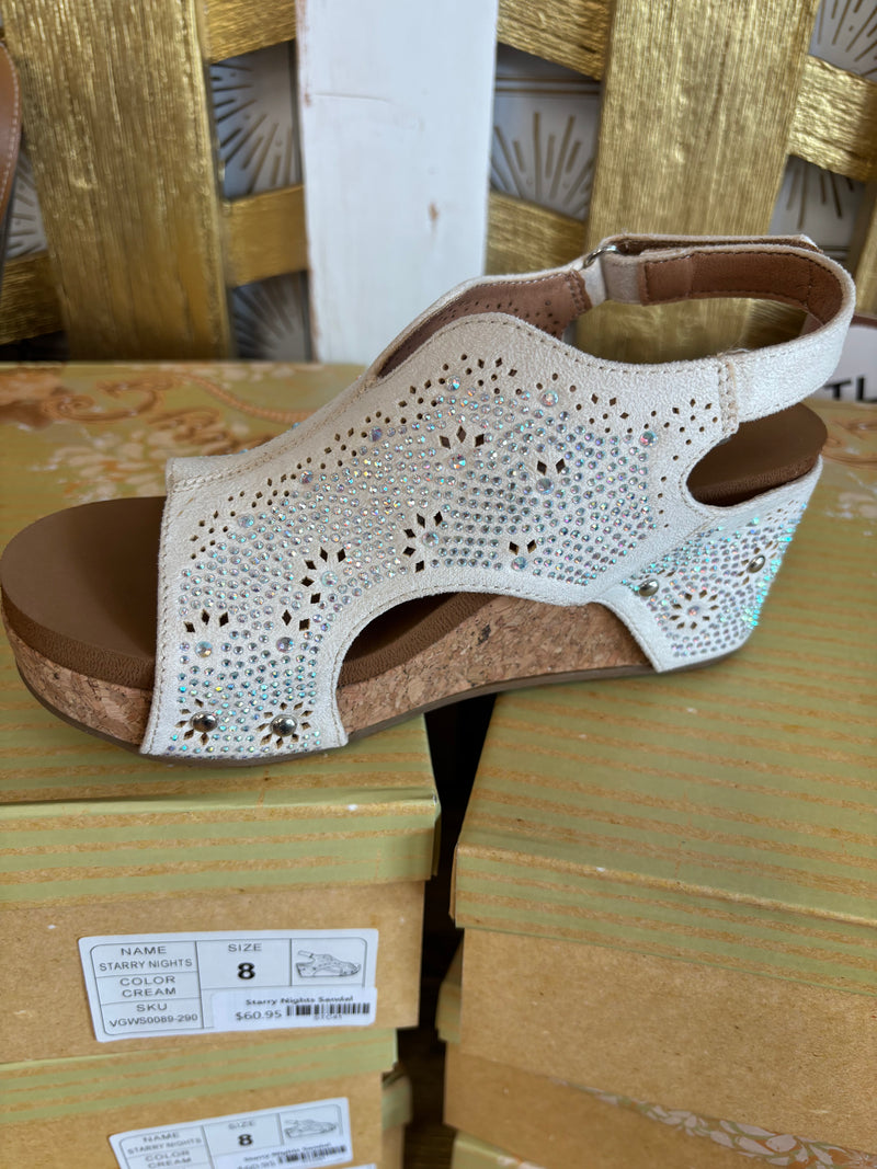 Very G Starry Nights Cream Wedge Sandal