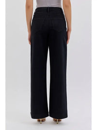 CELLO BLACK WIDE LEG JEANS