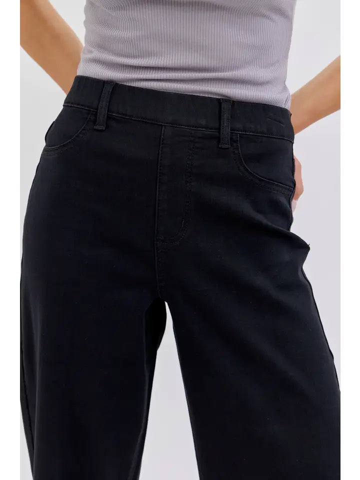 CELLO BLACK WIDE LEG JEANS