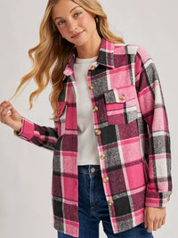 Rasberry Plaid Shacket