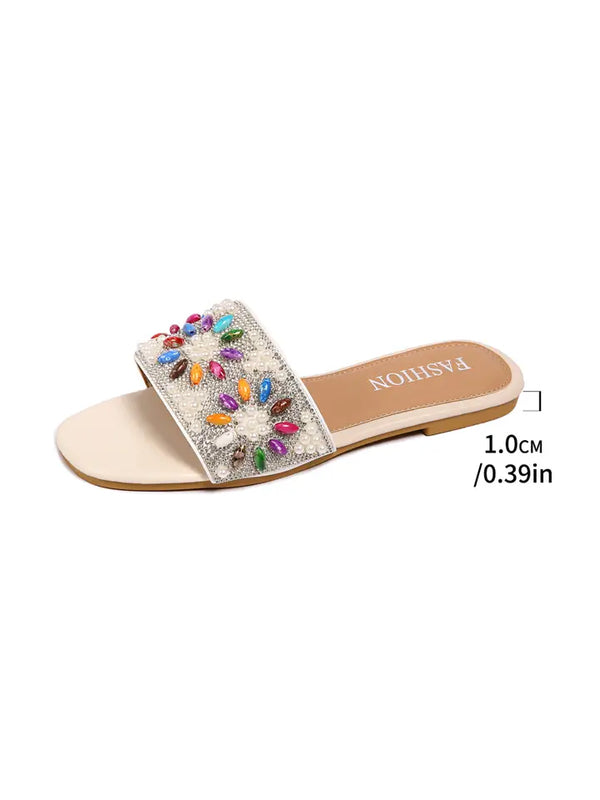 Evangeline's Rhinestone Embellished Slides